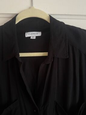 Evereve Black Lightweight Button-Down Blouse